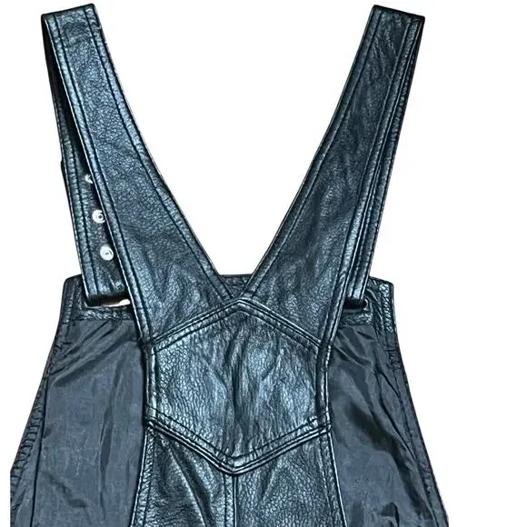 Zadig & Voltaire Sydney Deluxe 100% Leather Jumpsuit in Black Size 36